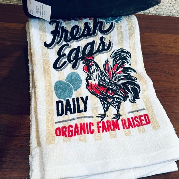 🌟HP🌟Rooster Kitchen Pot Holder & Towel Set by Trueliving - Picture 6 of 9